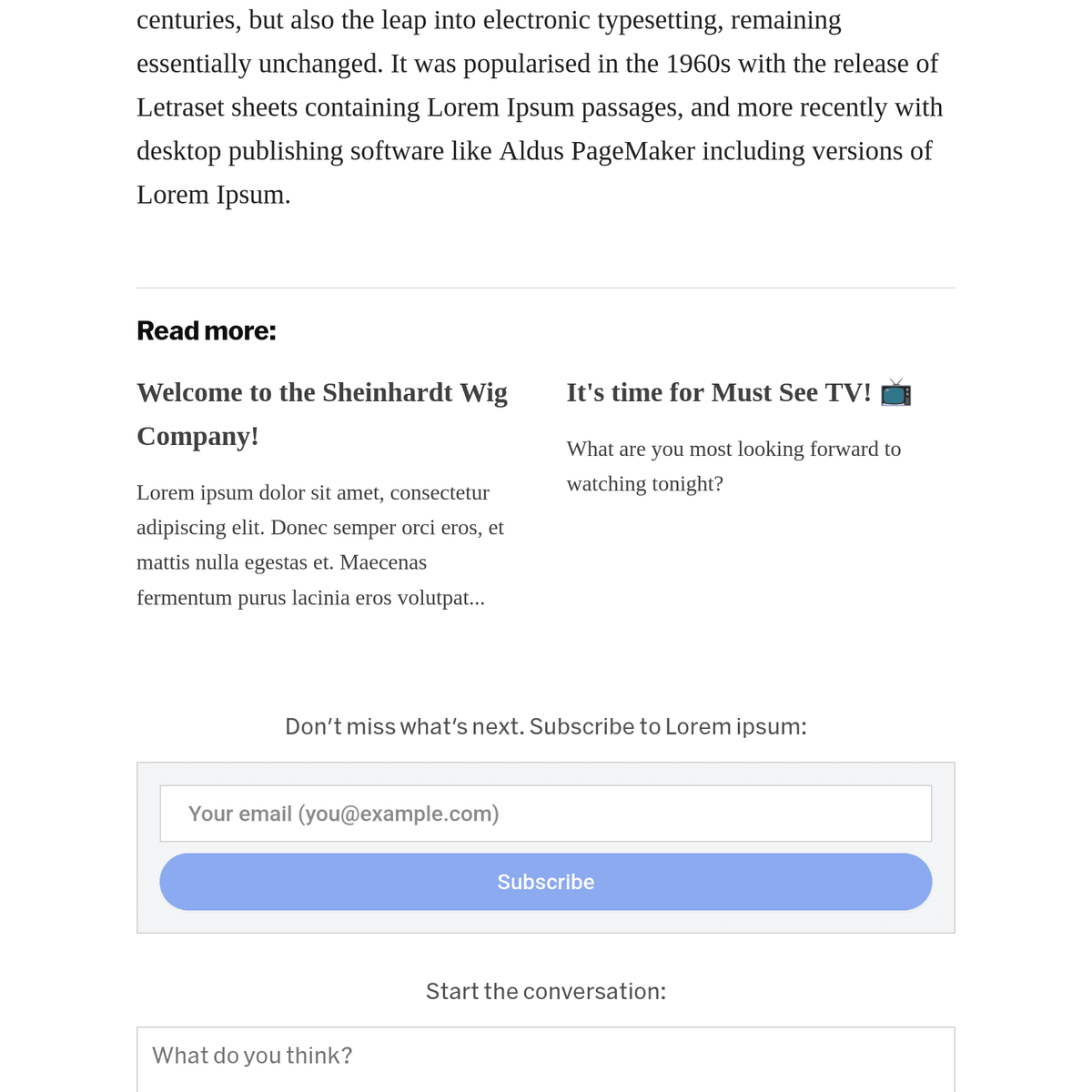 Web archive showing Related emails at bottom of page
