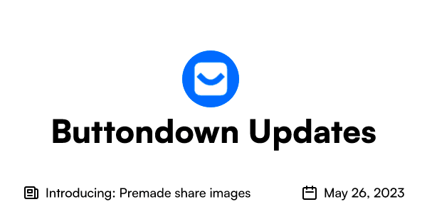This share image design shows the newsletter’s name larger, and the subject line and date smaller.s